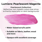 Jacquard Lumiere 8oz Fabric Paint Pearlescent Magenta - Image 2