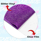 DUEUIOE Purple Glitter HTV Heat Transfer Vinyl Roll - Image 3