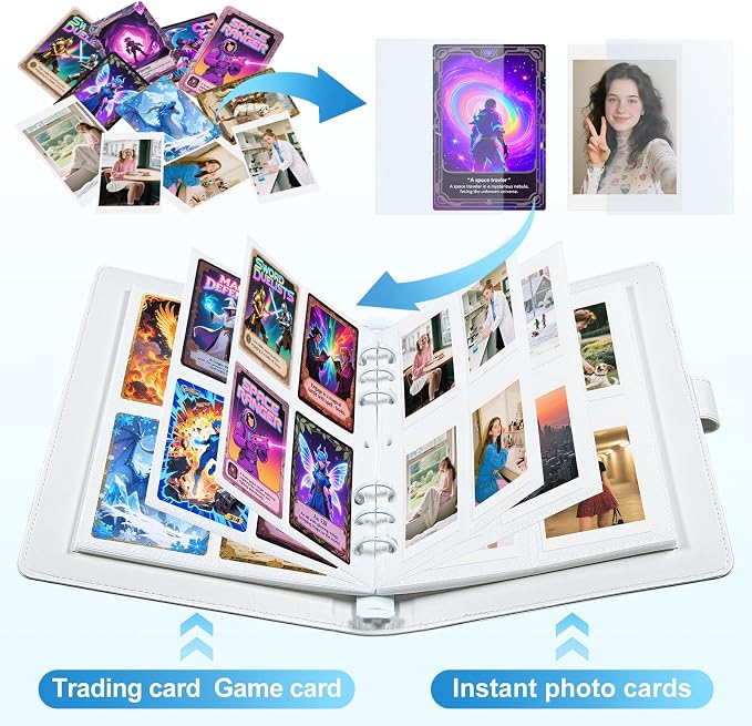 4 Pocket Trading Card Album Holds 200 Cards, 25 Removable Double-Sided Sleeves - Image 2