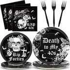 Qyeahkj 100 Pcs 50th Birthday Plates and Napkins Party Supplies Death To My by Qyeahkj