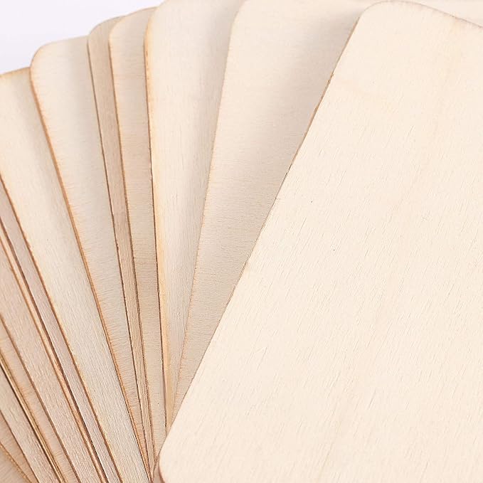 ZOENHOU 150 PCS 4 x 4 Inch Unfinished Wood Squares Bulk, Blank Basswood Sheets - Image 3