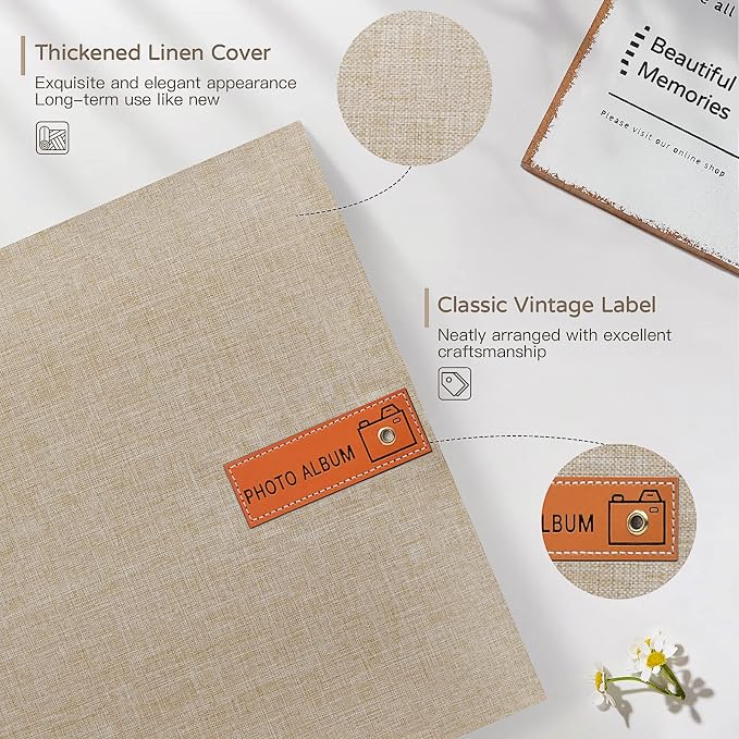 Popotop Large Photo Album Self Adhesive 4x6 5x7 8x10 Scrapbook Album DIY - Image 3