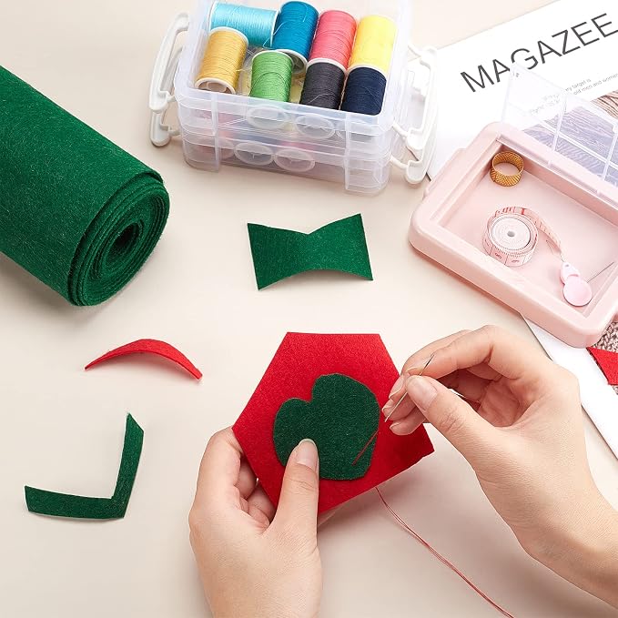BENECREAT 10FT 15.75 Inch Wide Green Felt Fabric Sheet Nonwoven Felt Roll - Image 4