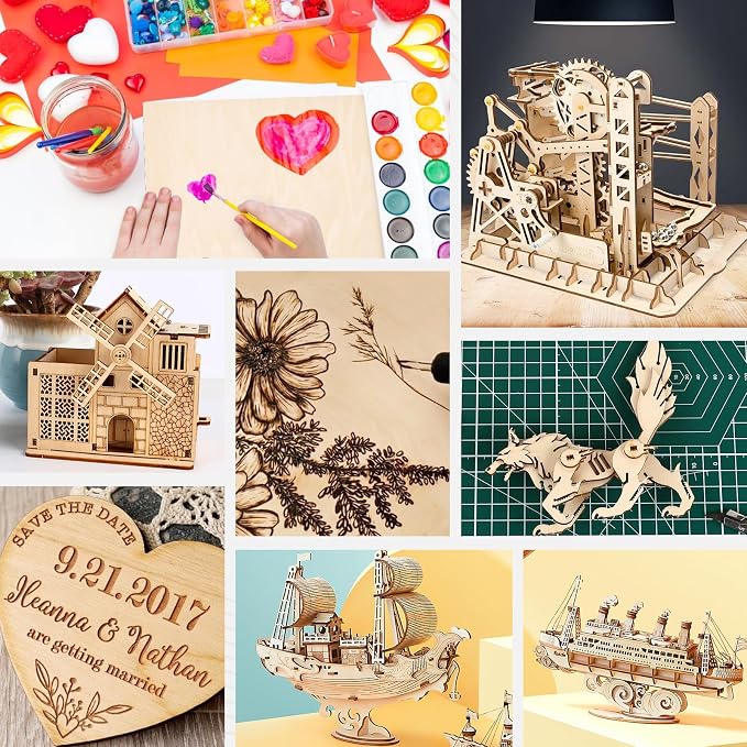 60 Pack Basswood Sheets for Crafts, Wood Burning, Architectural Models - Image 7