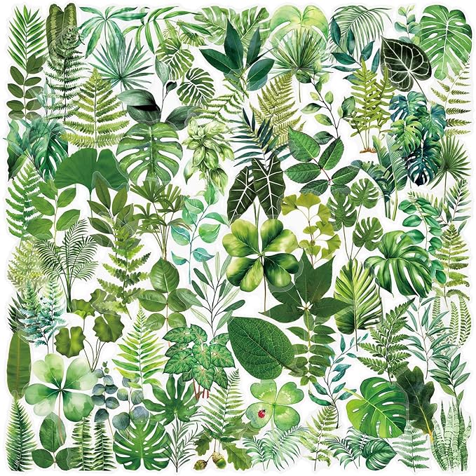 Transparent Flora Leaf Scrapbook Stickers Plant Leaf Stickers | Transparent & by Unknown