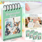 6 Pack Watercolor Paper Pad, 3.5x5.5 Inch Water Color Paper, 140lb/300gsm - Image 2