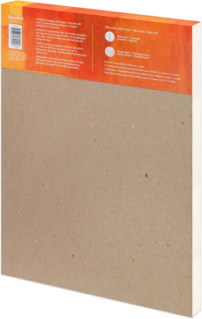 Fluid Watercolor Paper Fold Over Pad, 11 x 15 inches, 20 White Sheets 140 lb - Image 3