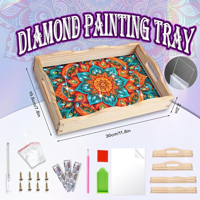 EWJRNSF Diamond Art Kits for Adults Wooden Serving Trays - Image 2