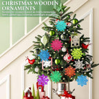 Wooden Christmas Snowflake Ornaments to Paint Christmas Decoration Cutouts - Image 9
