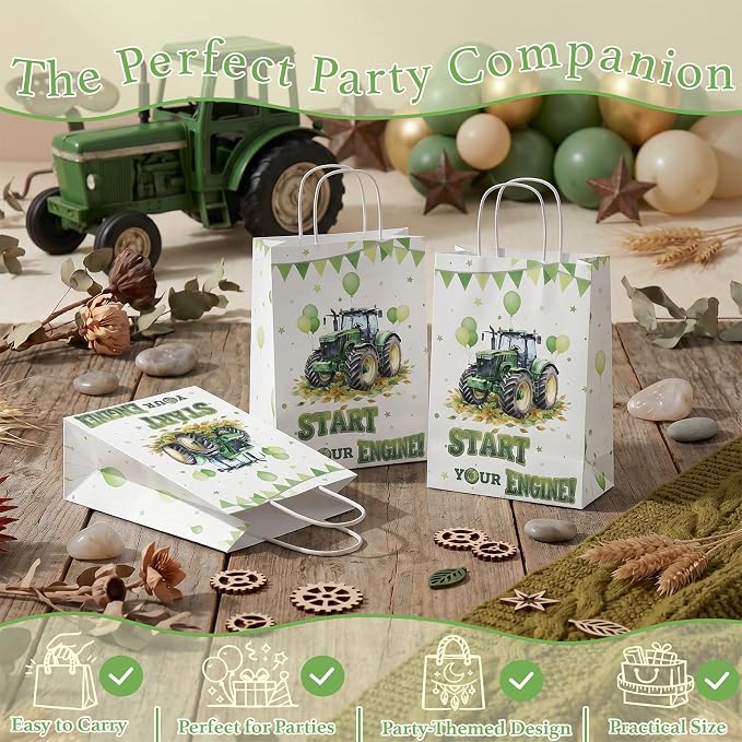 24 Pack Tractor Party Favor Bags, Farm Tractor Gift Bags - Image 2