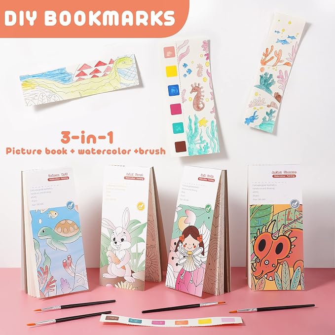 Cavnewt Pocket Watercolor Painting Book, Travel Paint Watercolor Coloring Book - Image 3