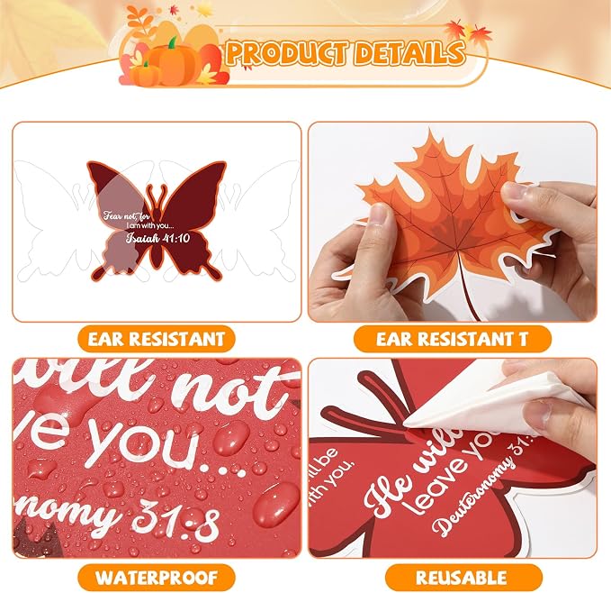 Religious Fall Bible Butterfly Bulletin Board Set Fall - Image 3