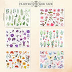 500Pcs Natural Flower Stickers - Image 2