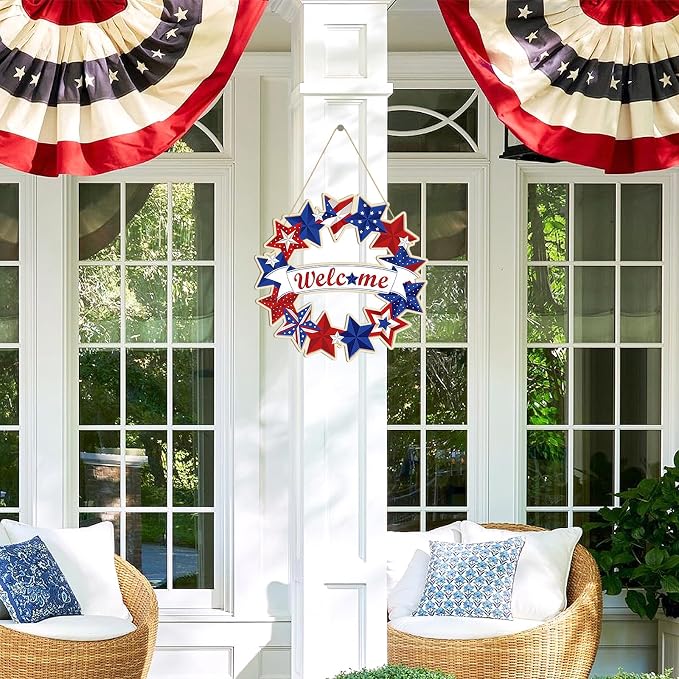Large 12" Wooden 4th of July Crafts Star Ornaments to Paint, DIY Blank - Image 4
