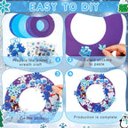 Hollowfly 48 Sets Winter Wreath Craft Kits DIY Snowflake Wreath Hanging - Image 3