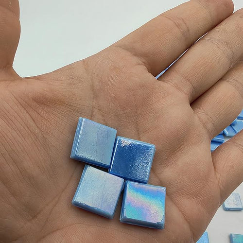 1.1 LB Ice Jade Mosaic Tiles, 0.59“ Square Glass Mosaic Pieces - Image 2