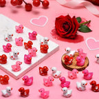 150 Pcs Valentine's Day Resin Mini Ducks Red Pink White Heart Valentines Day - Image 6