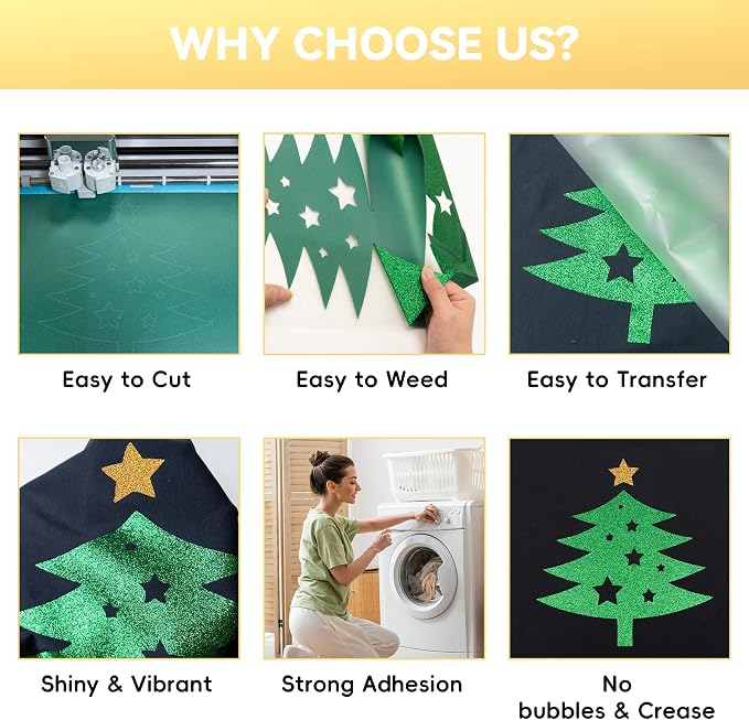 Aoder Gold Glitter HTV Vinyl - Image 7