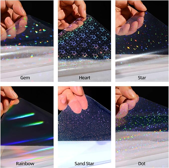 36 Sheets Holographic Laminating Sheets Clear Self Adhesive Sticker Paper | - Image 4