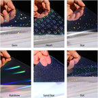 36 Sheets Holographic Laminating Sheets Clear Self Adhesive Sticker Paper | - Image 4