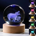 3D Hippopotamus Gifts for Women Crystals Ball 60mm by Unknown