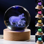 3D Hippopotamus Gifts for Women Crystals Ball 60mm by Unknown