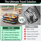 YQBRAO 3-Pack Large Clear Hard Shell Zipper Case, 1.2mm Rigid Toy & Cosmetic - Image 2