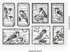 GLOBLELAND Vintage Flower and Bird Text Clear Stamps - Image 6