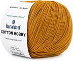 Cotton Hobby Yarn for Amigurumi Crochet & Knitting | 1.76 oz / 180 yds by buvemu