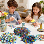 LITMIND 2800 Pcs Iridescent Stained Glass Mosaic Tiles – Assorted Colors - Image 5