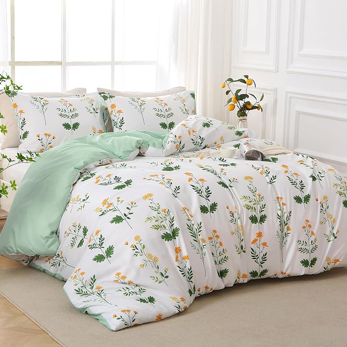Duvet Cover Queen Size, Reversible Floral Vintage Duvet Cover Set - Image 3