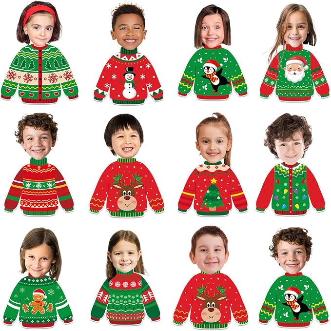 60pcs Christmas Theme Cutouts Ugly Sweater Bulletin Board Decorations Xmas Ugly by partygreeting
