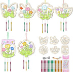 12PCS Spring Wind Chime Kit, Make Your Own Hollow Out Floral Wind Chime DIY by TREACLUB