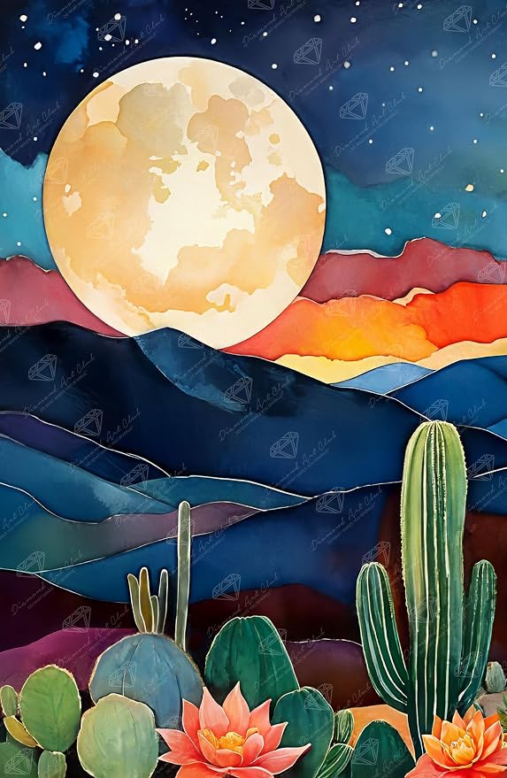 DIAMOND ART CLUB Night in New Mexico Diamond Painting Kit, Fun DIY Crafts by DIAMONDARTCLUB