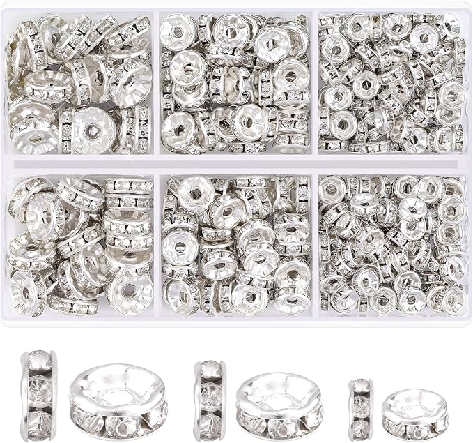 340Pcs 6/8/10mm Spacer Beads for Jewelry Making | Rondelle Bead Spacers Bulk by TINKRSTUFF