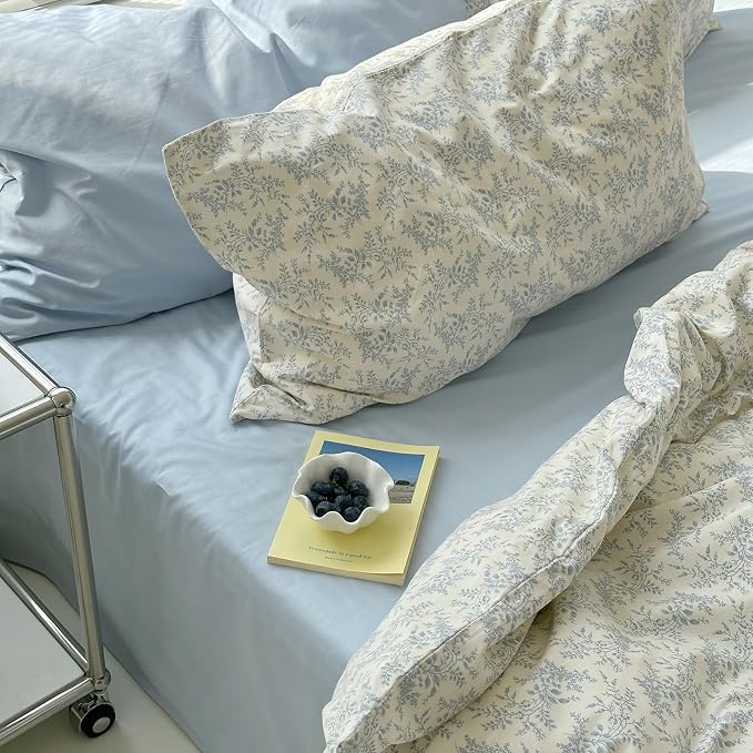 mixinni Blue Floral Duvet Cover Twin XL Size - Image 9