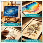 ESRICH 8x10 Inch Wood Panels for Painting, 2 Pack Craft Wood Canvas Boards - Image 6