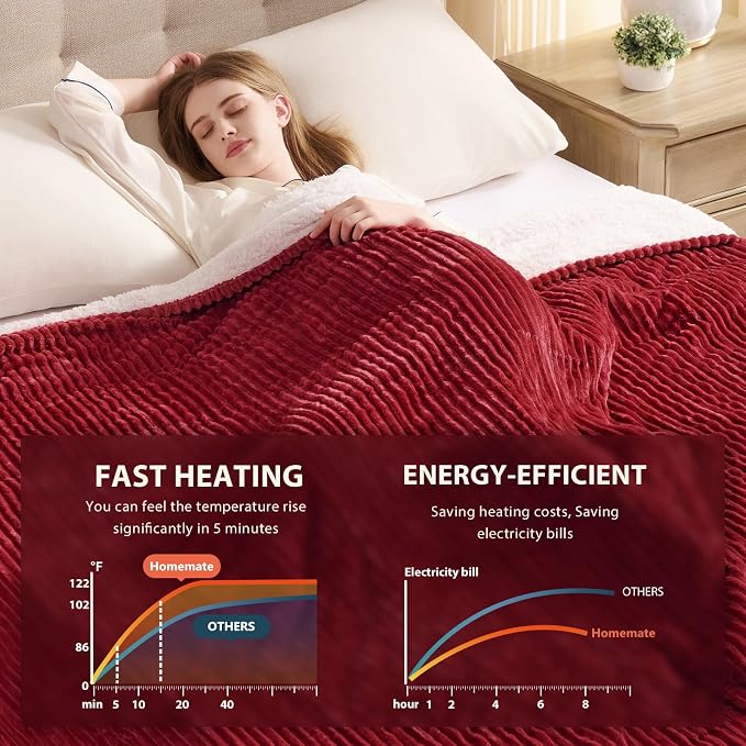 Homemate Electric Blanket King Size- 100"x90" Heated Blanket King Size - Image 4