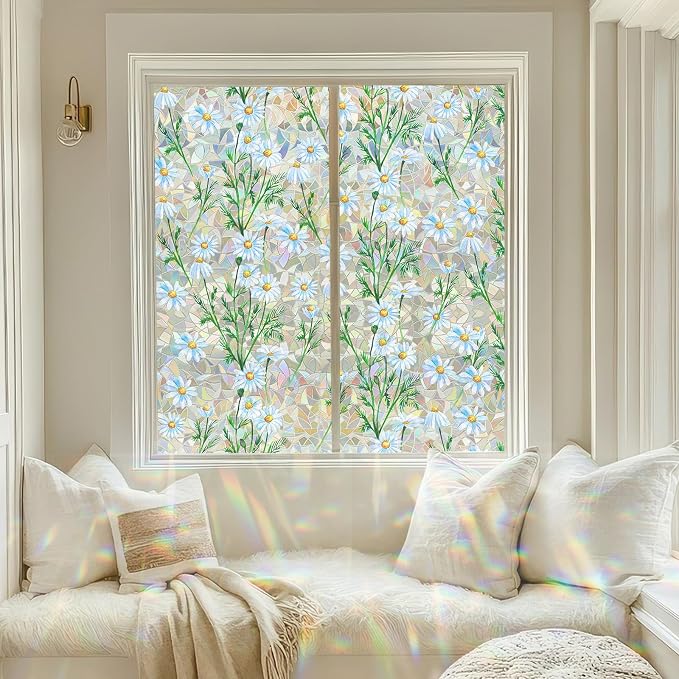 Countewol Privacy Window Films Stain Glass Cling No Glue Anti-UV Window Sticker - Image 8