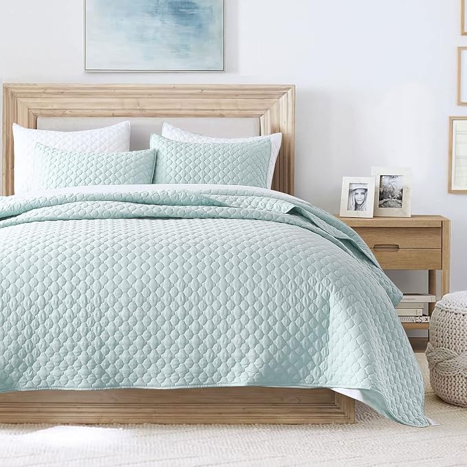 HORIMOTE HOME Quilt Twin Size Aqua Blue, Lightweight Quilt by HORIMOTEHOME