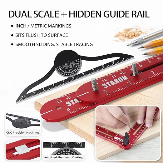 Stair Tread Template Tool – Stair Tread Gauge, Hidden Screw Slide Rail Stair - Image 3