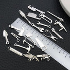 WOCRAFT 60pcs Bright Silver Tools Charms Bracelet Charms - Image 4