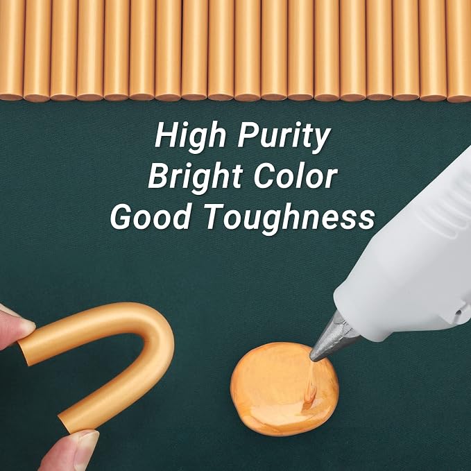 Metallic Gold Hot Glue Sticks, Manarty 48 PCS Full Size Hot Melt Glue Sticks - Image 3