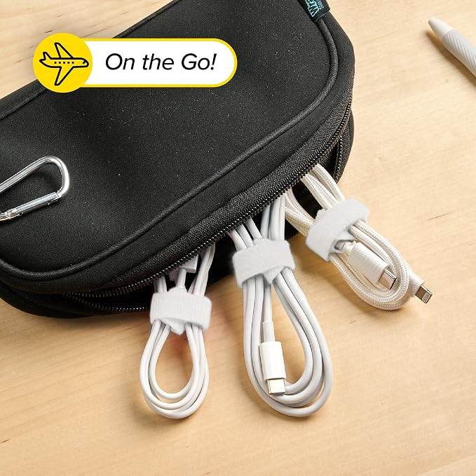 Self-Gripping Cable Ties by Wrap-It Storage, 40 Pack – Reusable Hook and Loop - Image 9