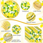 Pickmesh 400 Pcs Lemon Party Supplies Summer Fruit Disposable Plates Napkins - Image 3