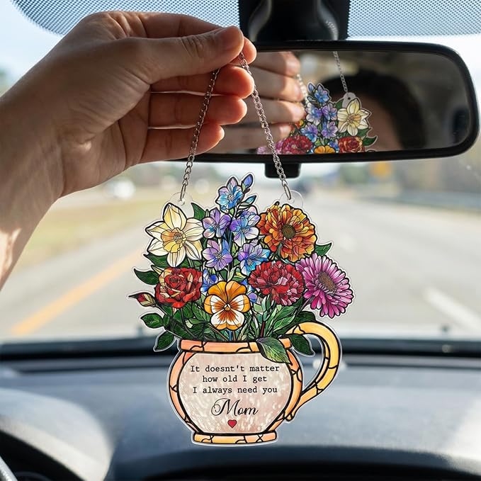 Mom Flower Acrylic Suncatcher Ornament, Wild Flower Remembrance Window Hangings - Image 5