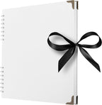 Bstorify Square Scrapbook Photo Albums 80 Pages White Thick Paper, Metal Corners by Bstorify