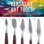 U.S. Art Supply 5-Piece Stainless Steel Palette Knife Set - Image 3