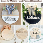 Philorn 12Pcs Wood Circles | Crafts 12 Inch Unfinished Wooden Door Hanger Sign - Image 6
