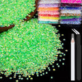 5000pcs 2mm Resin Rhinestones Bulk, Transparent Grass Green AB Flatback Round by BELLEBOOST